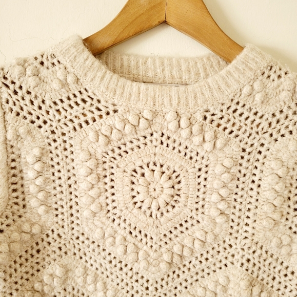 Mango Openwork Knit Sweater Size XS - Picture 4 of 12